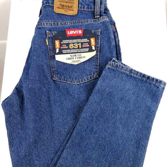 SOLD Levis 631 Blue Jeans Womans Slim Fit Sz 34 Inseam - Picture 1 of 5